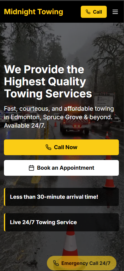 Midnight Towing App Screenshot